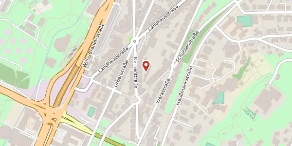 Karte der Umgebung von Kernerstraße 35 A, 70182 Stuttgart