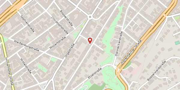 Karte der Umgebung von Alexanderstraße 116, 70180 Stuttgart