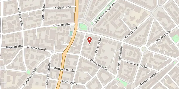 Karte der Umgebung von Bäckerweg 52 a, 60316 Frankfurt