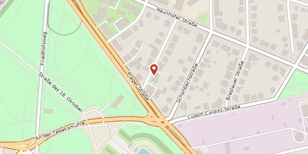 Karte der Umgebung von Marienbrunnenstraße 4, 04289 Leipzig