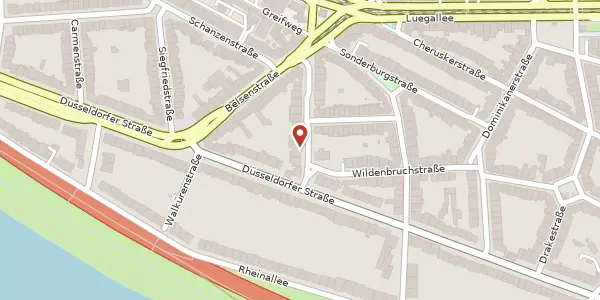 Karte der Umgebung von Barmer Str. 3, 40545 Düsseldorf