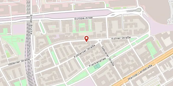 Karte der Umgebung von Kölner Str. 23, 60327 Frankfurt