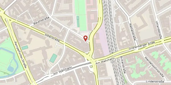 Karte der Umgebung von Schirmerstr. 71, 40211 Düsseldorf