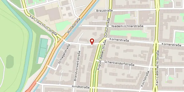 Karte der Umgebung von Mahlmannstr. 14, 04107 Leipzig