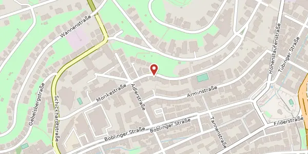 Karte der Umgebung von Mörikestraße 57, 70178 Stuttgart