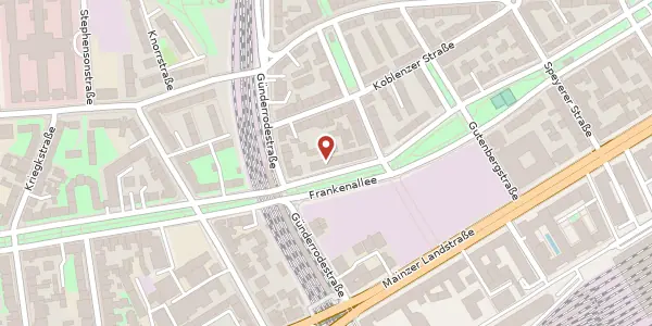 Karte der Umgebung von Frankenallee 68, 60327 Frankfurt