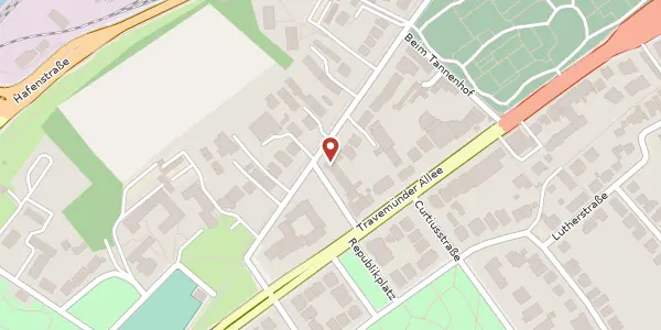 Karte der Umgebung von Jahnstraße 1, 23568 Lübeck