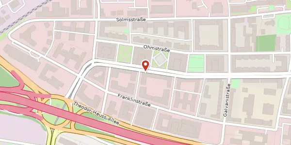 Karte der Umgebung von Voltastr. 73, 60486 Frankfurt