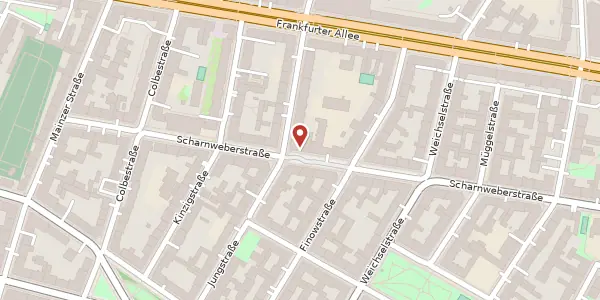 Karte der Umgebung von Scharnweberstraße 20, 10247 Berlin