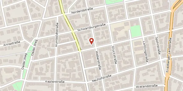 Karte der Umgebung von Weberstr. 63, 60318 Frankfurt