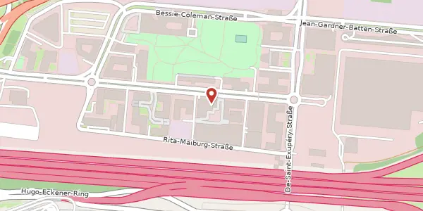 Karte der Umgebung von Amelia-Mary-Earhart-Str. 7, 60549 Frankfurt