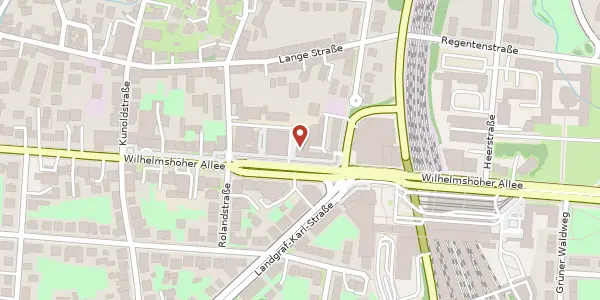 Karte der Umgebung von Wilhelmshöher Allee 268, 34131 Kassel