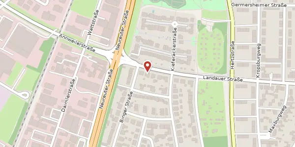 Karte der Umgebung von Landauer Str. 25, 76185 Karlsruhe