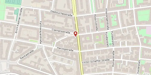 Karte der Umgebung von Belgradstr. 27, 80796 München