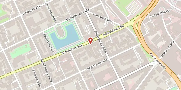 Karte der Umgebung von Rotebühlstraße 71, 70178 Stuttgart