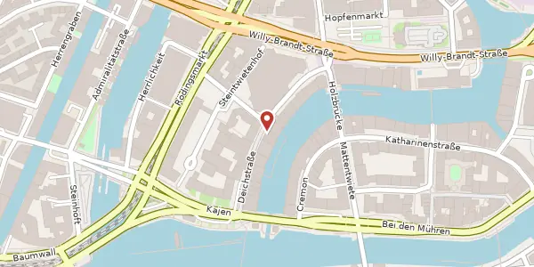 Karte der Umgebung von Deichstraße 25, 20459 Hamburg