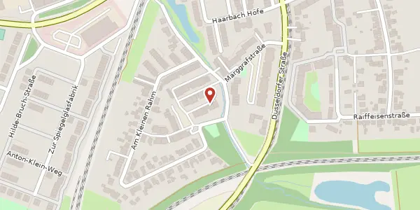 Karte der Umgebung von Am Kleinen Rahm 96, 40878 Ratingen
