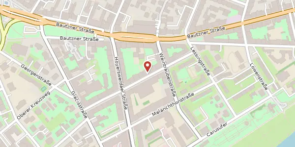 Karte der Umgebung von Tieckstraße 17, 01099 Dresden