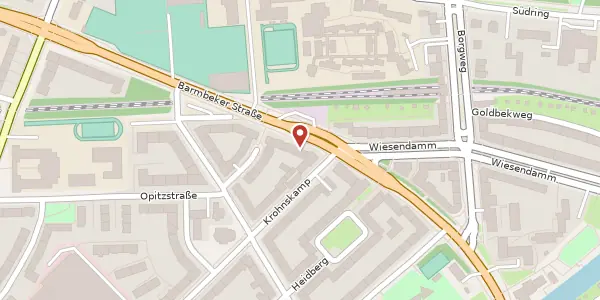 Karte der Umgebung von Barmbeker Straße 85, 22303 Hamburg