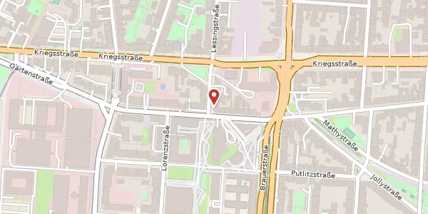 Karte der Umgebung von Lessingstraße 55, 76135 Karlsruhe
