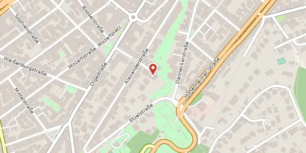 Karte der Umgebung von Bopserstraße 34, 70180 Stuttgart