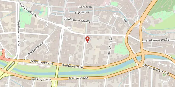 Karte der Umgebung von Luisenstraße 3, 79098 Freiburg im Breisgau