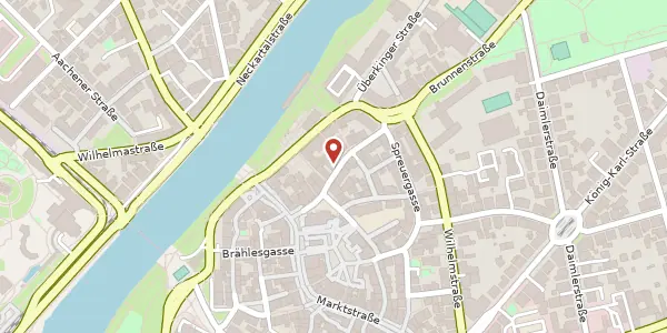 Karte der Umgebung von Brunnenstraße 19, 70372 Stuttgart