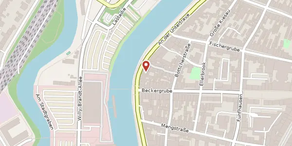Karte der Umgebung von An der Untertrave 81-83, 23552 Lübeck