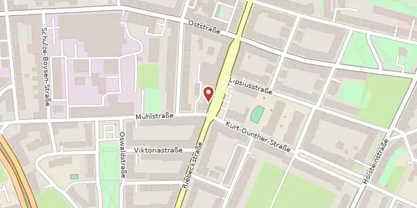 Karte der Umgebung von Riebeckstraße 18, 04317 Leipzig
