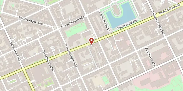 Karte der Umgebung von Rotebühlstraße 97, 70178 Stuttgart