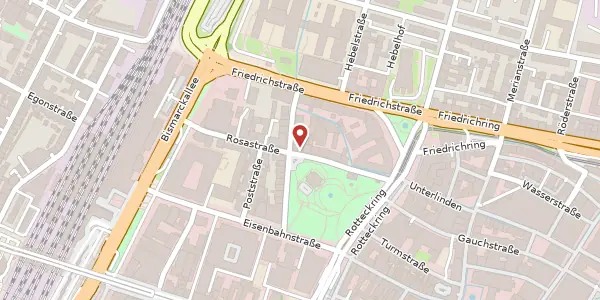 Karte der Umgebung von Rosastraße 15, 79098 Freiburg im Breisgau