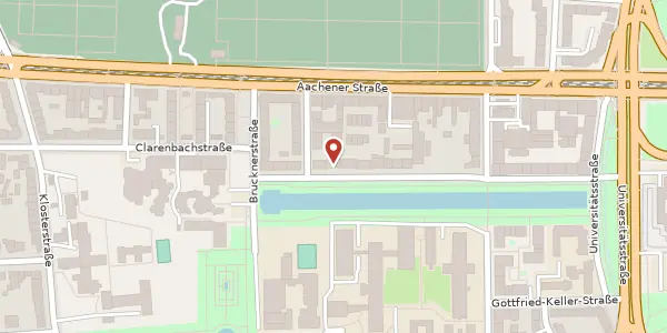 Karte der Umgebung von Clarenbachstraße 162, 50931 Köln