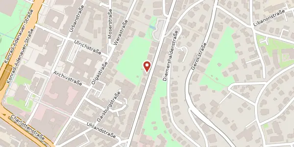 Karte der Umgebung von Alexanderstraße 8A, 70184 Stuttgart