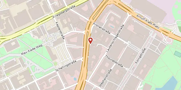Karte der Umgebung von Friedrichstraße 15, 70174 Stuttgart