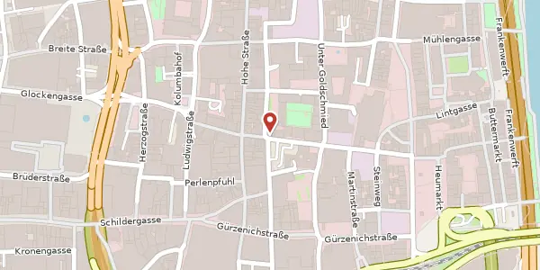 Karte der Umgebung von Obenmarspforten 7-11, 50667 Köln