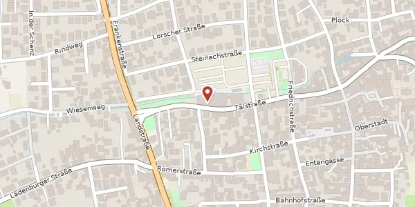Karte der Umgebung von Talstraße 1, 69198 Schriesheim