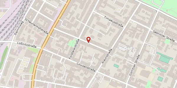 Karte der Umgebung von Jordanstraße 18, 01099 Dresden