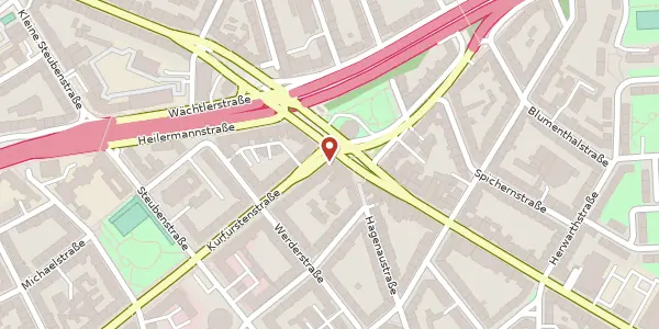Karte der Umgebung von Kurfürstenstr. 1, 45138 Essen