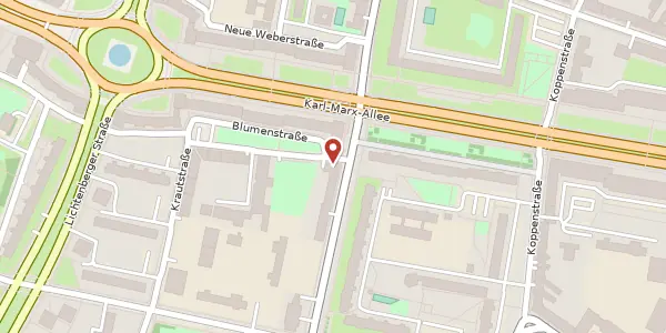 Karte der Umgebung von Blumenstraße 49, 10243 Berlin