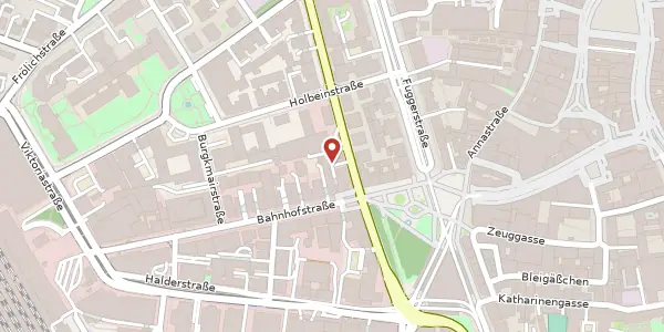 Karte der Umgebung von Bahnhofstr. 6, 86150 Augsburg
