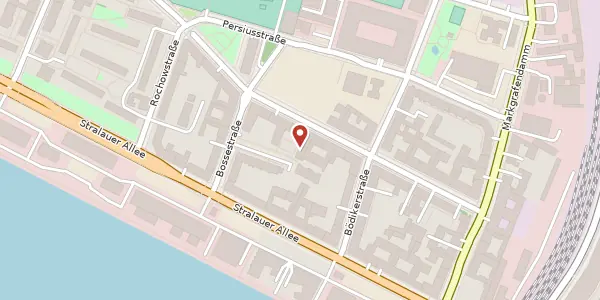 Karte der Umgebung von Bossestraße 6, 10245 Berlin