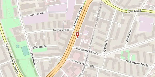 Karte der Umgebung von Hamburger Str. 170-174, 22083 Hamburg