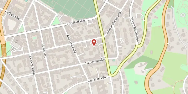 Karte der Umgebung von Liststraße 7b, 70180 Stuttgart