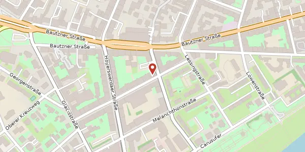 Karte der Umgebung von Tieckstraße 21, 01099 Dresden