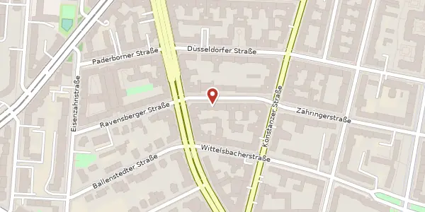 Karte der Umgebung von Zähringerstraße 24, 10707 Berlin