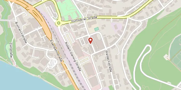 Karte der Umgebung von Ziegelfeldstraße 9, 79761 Waldshut-Tiengen
