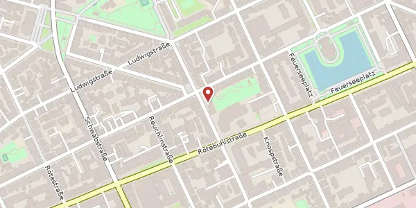 Karte der Umgebung von Hasenbergstraße 34, 70176 Stuttgart
