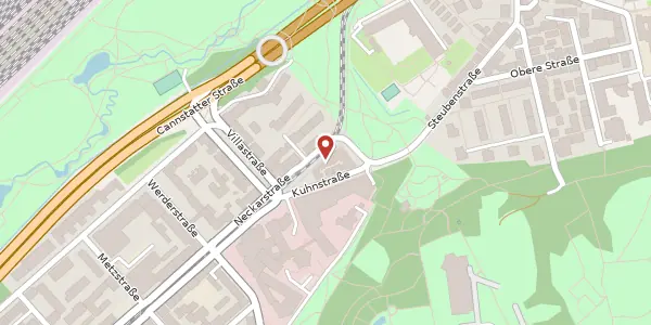 Karte der Umgebung von Neckarstraße 242, 70190 Stuttgart