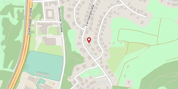 Karte der Umgebung von Kernbergstraße 57, 07749 Jena