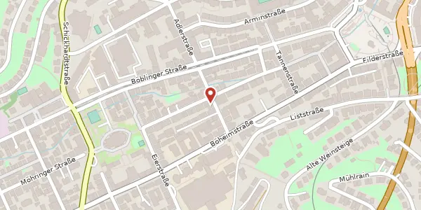 Karte der Umgebung von Adlerstraße 17, 70199 Stuttgart